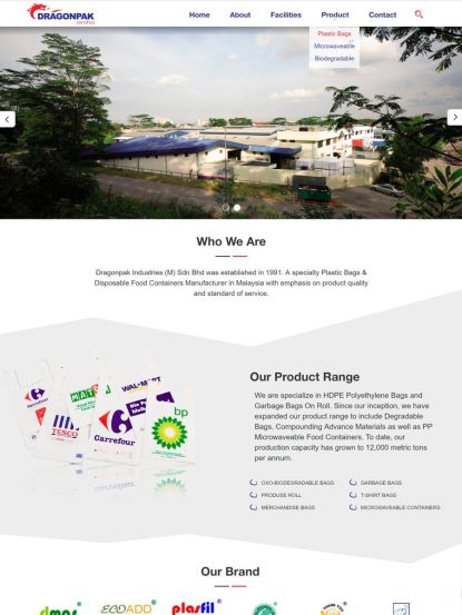Website building for plastic bags producer – Dragonpak.com